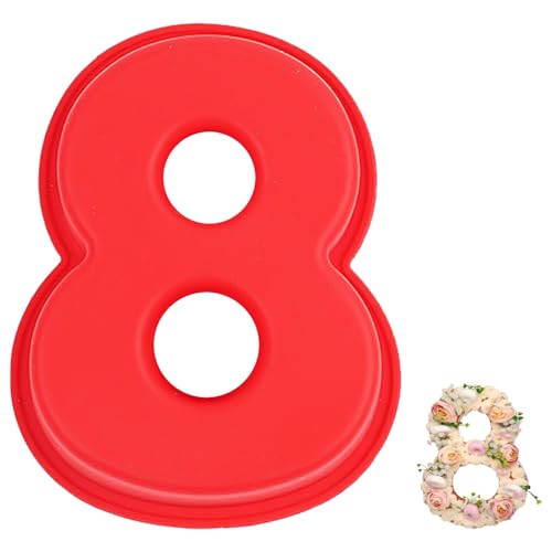 YXHZVON Number 8 Cake Tins Mould 3D Large Silicone Numbers Cake Molds DIY Baking Cake Forms Non-Stick Cake Pans for Birthday and Anniversary