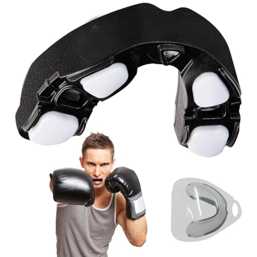 Proberos Boxing Mouthguard with Storage Box EVA Moulded Mouthguard Teeth Guard High-density Mouthguard Single Mouthguard for Upper Teeth for Boxing Training One Size for Adult Teen Use
