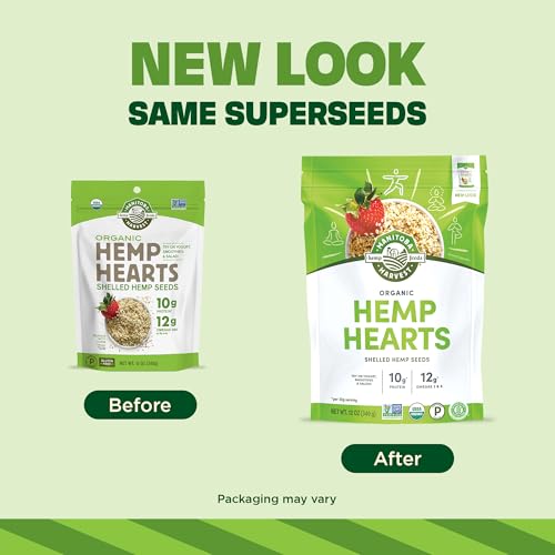 Image of Manitoba Harvest Organic Hemp Hearts, 12oz, 10g Plant Based Protein and 12g Omega 3 & 6 per Srv, Smoothies, yogurt & salad, Non-GMO, Vegan, Keto, Paleo, Gluten Free