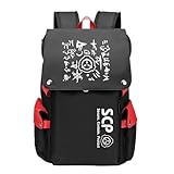 Zeayury SCP Foundation Large Daypack Unisex Anime Bookbag Oxford Travel Backpack Cartoon SCP Laptop Bagpack with USB Port(1)