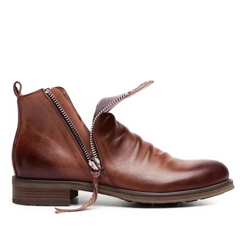 Mens Chelsea Boots Breathable Leather Lightweight Zippered Dress Boots Cowboy Boots Chukka Ankle Boots2