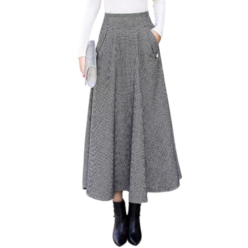 Amazon.com: chouyatou Women's Elegant Houndstooth Plaid A Line
