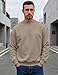 JMIERR Men's Fashion Thick Soft Basic Pullover Sweatshirt Long Sleeves Warm Shirts Old Money Oversized Clothes Men, US46(XL), Pale Khaki