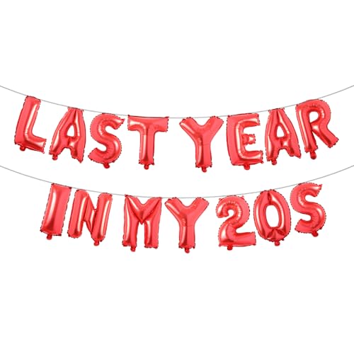 Last Year In My 20s Birthday Decoration Last Year In My 20s Banner 29 Birthday Decoration Last Year In My 20s Birthday 29 Birthday Balloons (LAST YEAR IN MY 20S Red)