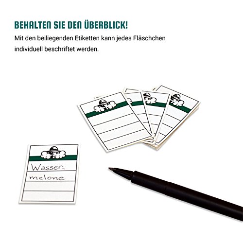 tiroba 15x Tropfflasche 100ml / gratis Trichter / 2x Messbecher / 15x Etiketten - Plastikflasche – Bild 7