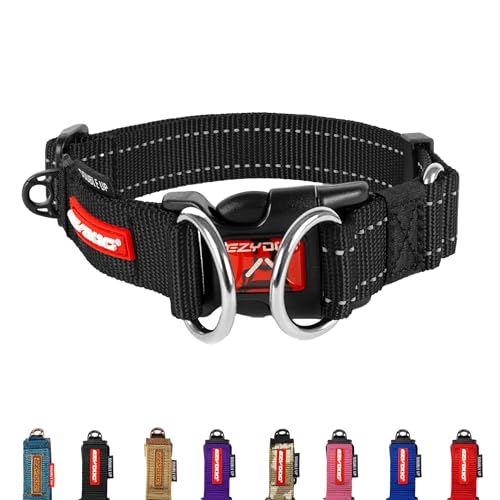 EzyDog Double Up Halsband, Schwarz, Medium (29cm-40cm)