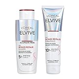 L’Oreal Paris Elvive Bond Repair Routine Set for Damaged Hair, Shampoo 200ml and Conditioner 150ml, Deep Intensive Hair Repair Treatment, Rebuild Broken Hair Bonds