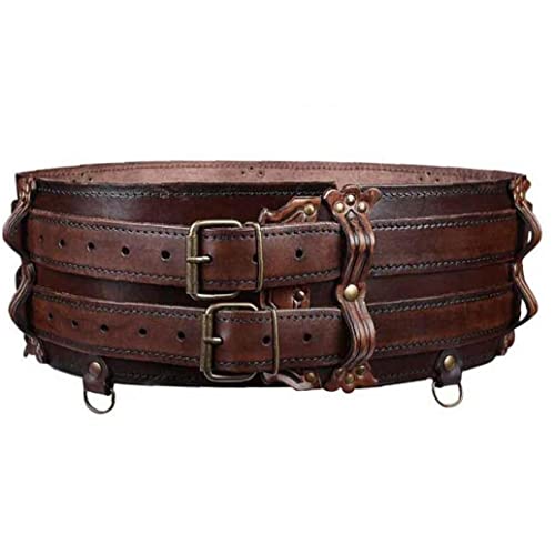 Medieval Viking Leather Waist Band Adventurer Harness Belt Celtic Double Strap Waistband Steampunk Sash Accessory for Men Women