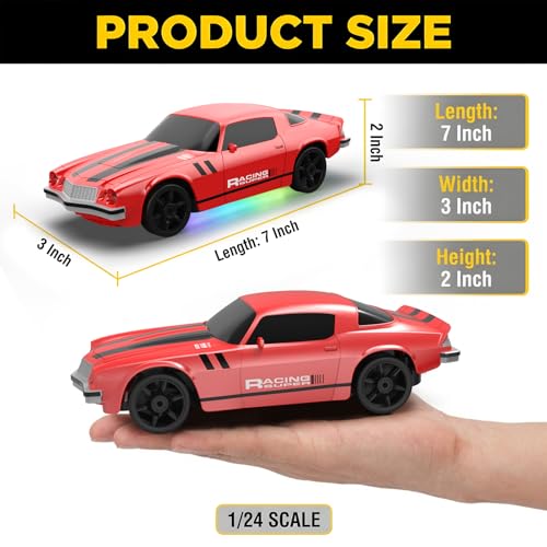 Image of Remote Control Car RC Drift Car 2.4GHz 1:24 4WD 15KM /H High Speed Racing Sport Car with LED Lights Drifting Tire Racing Sport Toy for Adults Boys Girls Kids Gift