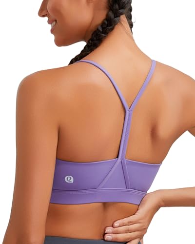 Image of RUNNING GIRL Sports Bras for Women,Y-Back Medium Support Workout Sports Bra Padded Racerback Supportive Bras Push up(WX3048 Purple L)