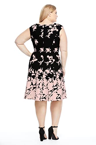Image of London Times Womens Dresses Cap Sleeve Fit and Flare - Elegant Summer Cocktail Graduation Garden Party Wedding Guest Dress