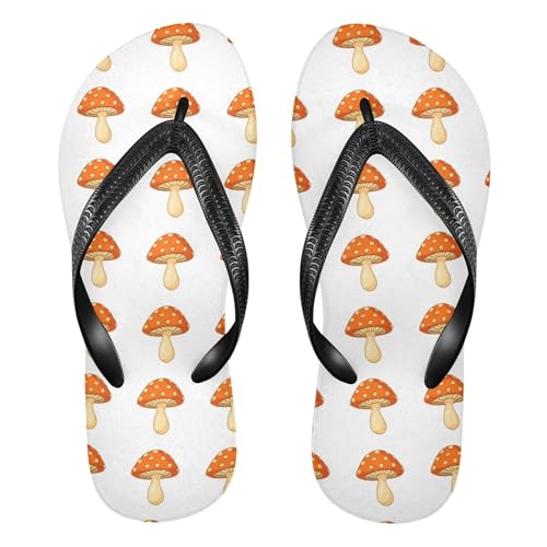 Burbuja Cartoon Mushrooms Flip Flops for Women Men, Soft Thong Sandals Rubber Slippers for Pool Beach Essentials