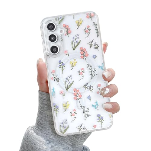 Coque Samsung S22 fleurie pour femme, étui Magsafe idéal pour le quotidien
