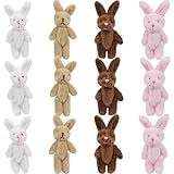 YGbridge Mini Plush Bunny, 12 Pcs Tiny Stuffed Animals, 3.1 Inch Easter Bunny Doll, Soft Rabbit for Easter, Birthday, Wedding Decorations, Easter Basket Stuffers