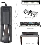 Pédale de soutien noir pour le piano de clavier Piano Pédalier avec interrupteur Polarity pour toutes les marques MIDI Claviers, pianos numériques