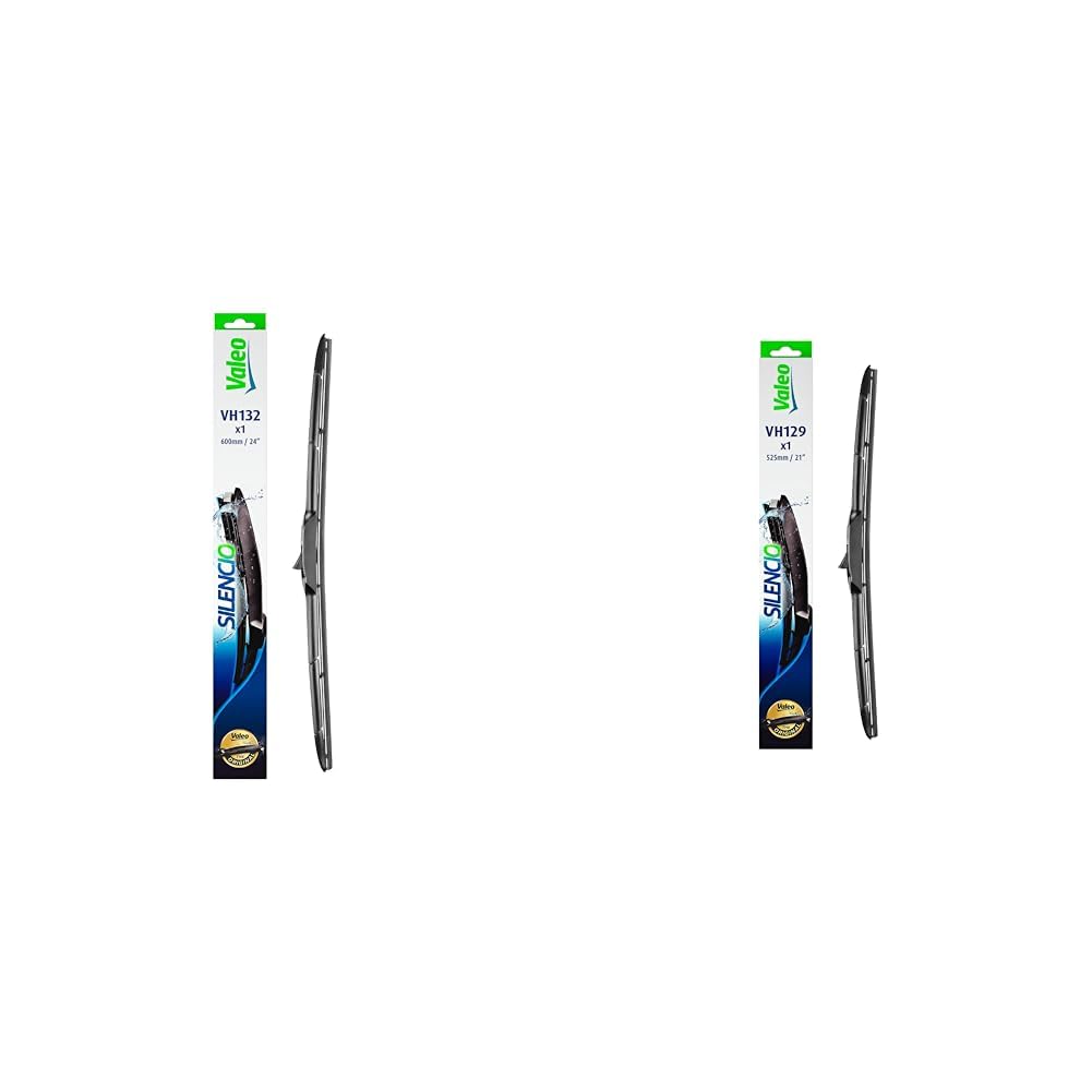VALEO Silencio - Kit de Escobillas Limpiaparabrisas Híbridas de Repuesto para Equipo Original Premium para todas las Estaciones VH134 + VH130 - Frontales - Longitudes: 650mm + 550mm - 574734 + 574730