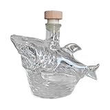 Gcljlmy Decantador de whisky con tiburón, vacío, divertido y creativo, botella de vino transparente única de 320 ml para restaurantes y