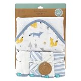 Featherhead™ 5-Piece Hooded Bath Towel & Washcloths Set for Baby Boy & Baby Girl - Ultra Soft and Ex