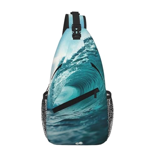 Bolsa cruzada Ocean Green Wave para senderismo diario y paseos urbanos