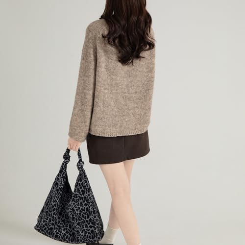 Sac sous les bras léopard grand format en velours vintage - 3