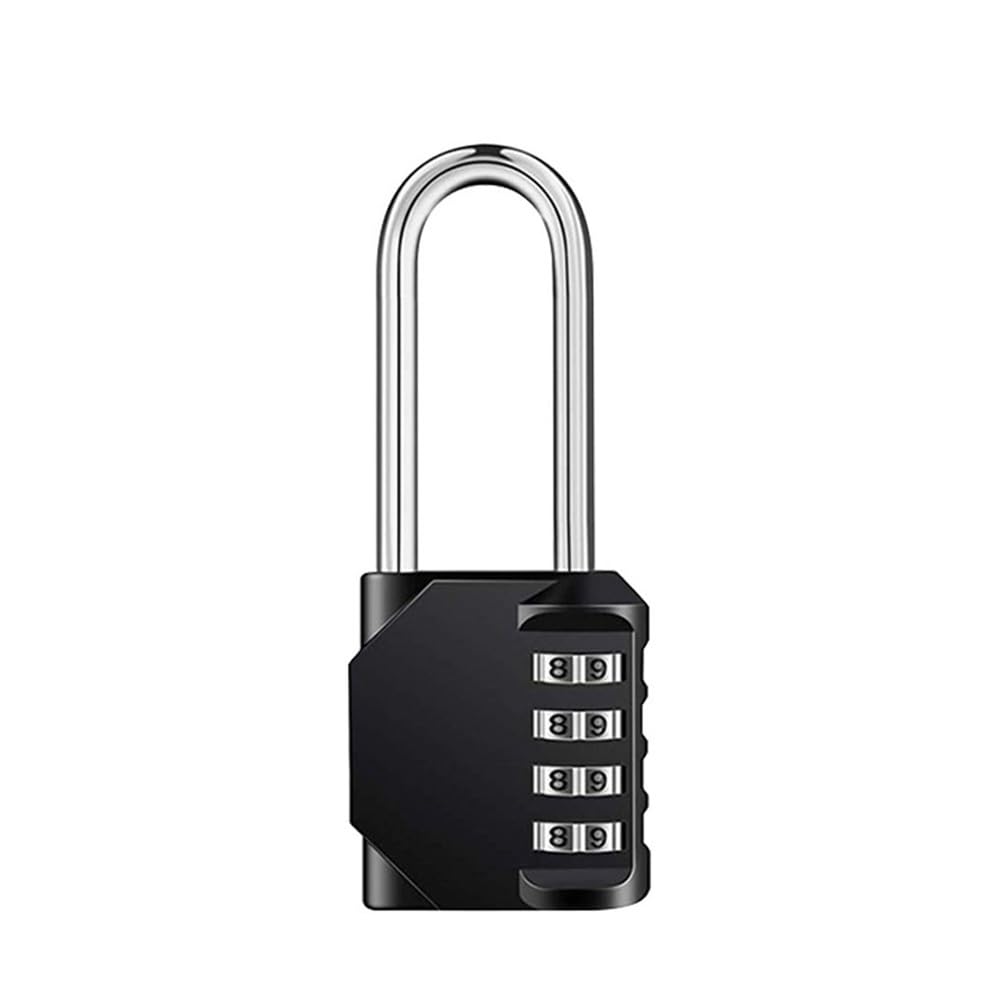 Gnyvzxplq Black Suitcase Locks, 4 Digit Combination Long Shackle Padlock For Luggage Outdoor Multicolor(Black)