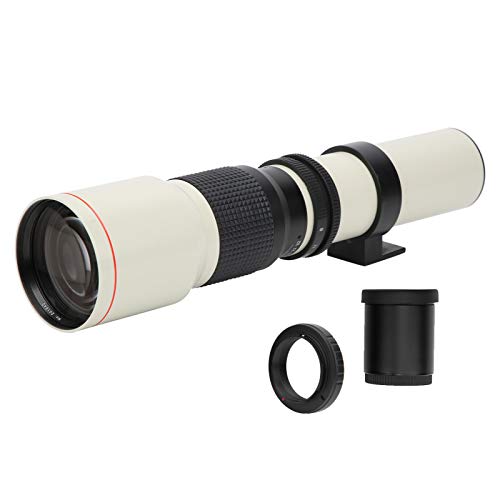 Qukaim Teleobjetivo de enfoque manual F8 de 500 mm con teleconvertidor 2X para montaje Olympus OM, enfoque fijo, lente de cámara telefoto, apertura F32