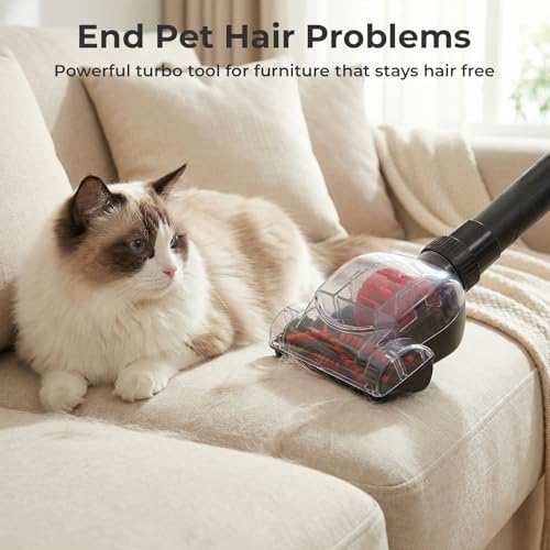 EDLOENS Canister Vacuum Cleaner, 45Kpa 1600W Bagless Canister Vacuum, 4Qt Large Dust Cup, Variable Speed Control, 5 Tools, Lightweight Canister Vacuum for Home, Pet, Carpet, Hard Floor, Red — view 5