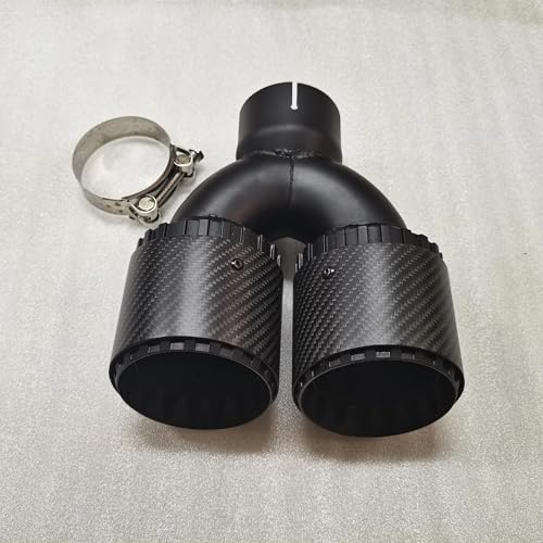 Tubo de escape de acero inoxidable negro y fibra de carbono con acabado premium para coche 3