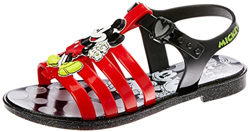 Sandália Disney Magical Flox, Grendene Kids, Meninas, Preto/Vermelho, 31