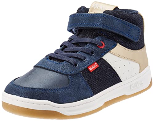 Kickers KICKALIEN, Basket Garçon Unisex Kinder, Marine Or, 25 EU Cover