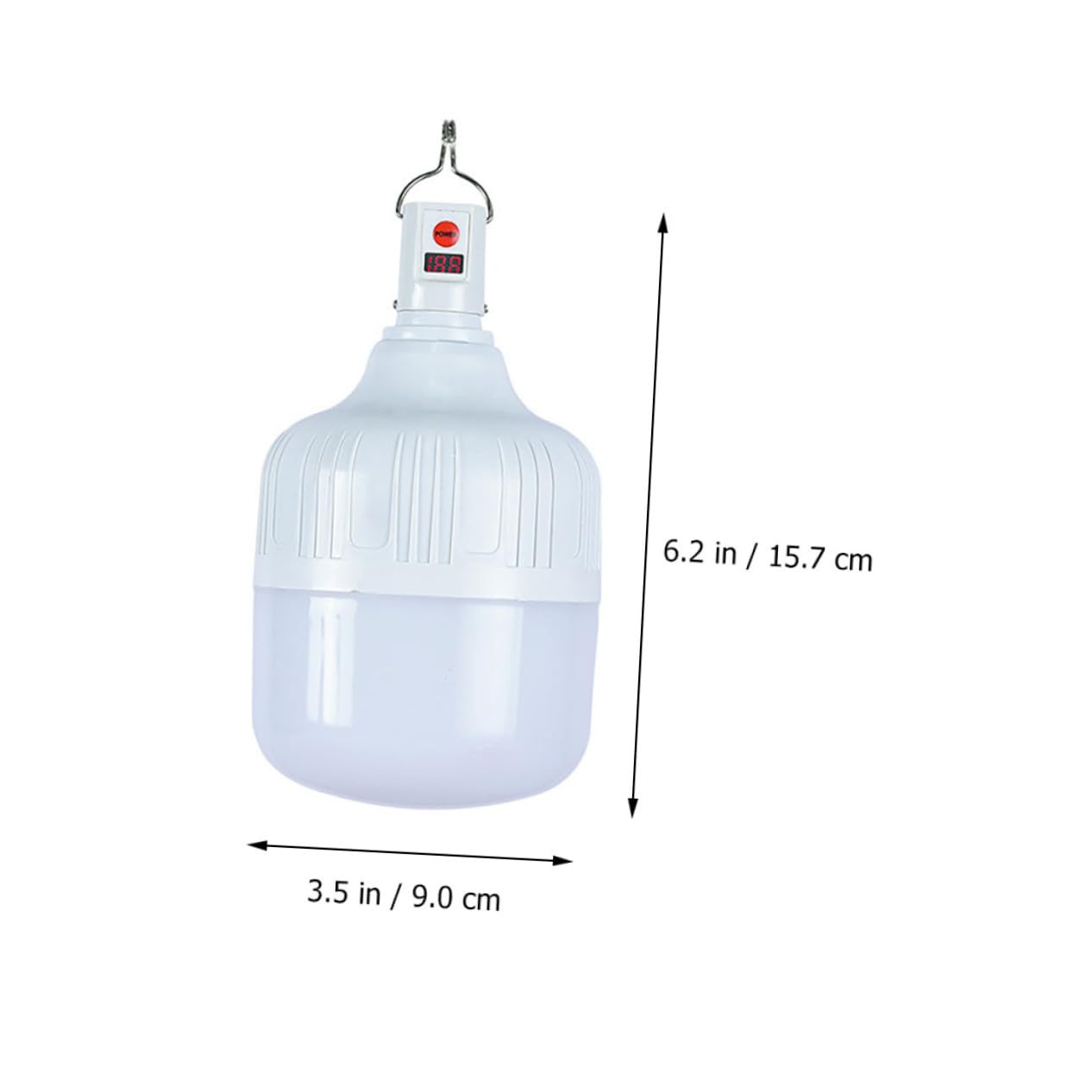 Lampe de Tente Rechargeable LED 100w 3 Niveaux de Luminosité, Batterie 1200mah, Plastique Blanc, pour Camping en Plein Air et Pêche de Nuit