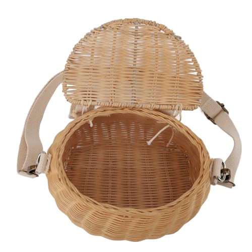 Cesta para bicicleta para niños de ratán duradera con tapa para manillar infantil 4