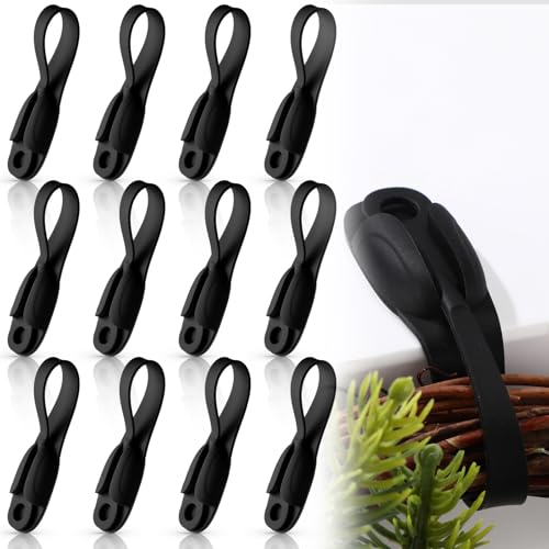 Fiada 12 Pcs Cord Bundlers Cord Organizer for Appliances, Self Adhesive Kitchen Sticky Silicone Holder Organizer for Air Fryer, Toaster, Home Decorations Accessories(Black)