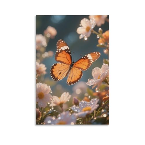 Quadro 3D a olio su tela, motivo: farfalle, decorazione da parete per la casa, soggiorno, camera da letto, 40 x 60 cm