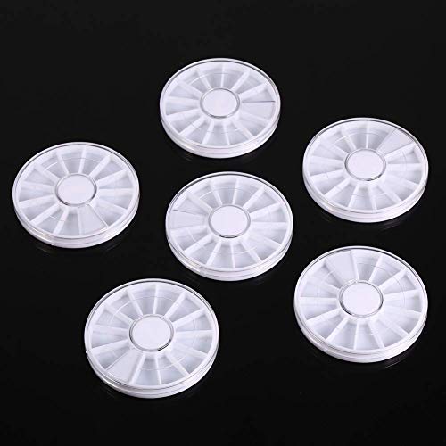 Image of Rhinestone Box Bead Container - 6Pcs /Set 12 Compartments Nail Art Decoration Gem Rhinestone Empty Wheel Box Storage Container, for Storing a Variety of Nail Art Decorations