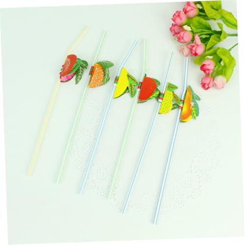 50 pitillos desechables de plástico de colores miniatura 2