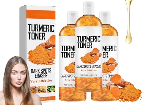 Tónico de cúrcuma West Month, tónico eliminador de manchas oscuras, tónico facial hidratante, suero facial para mujeres, suero de manchas oscuras y líneas finas antienvejecimiento (3PCS)