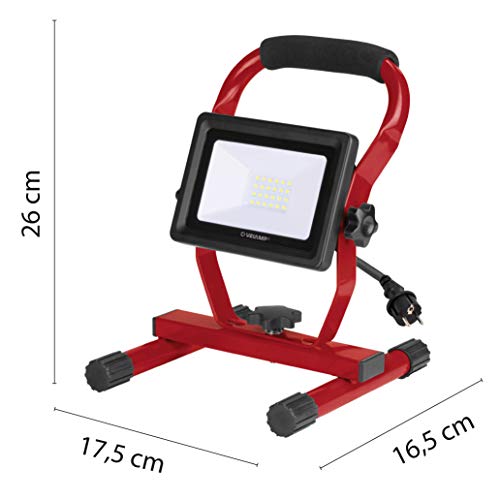Projecteur de chantier 20W Velamp Light Pad rouge pour éclairage de zone - 2