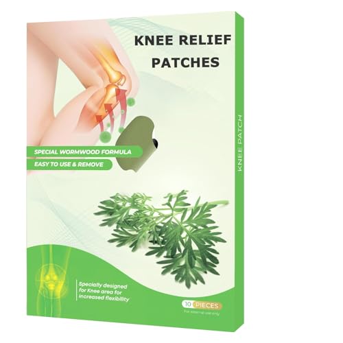 10Pcs Knee Patch - Plaster for Knee Support & Muscle Pain - Maximum Strength for a Temporary Relief - Adhesive Heat Patches Made with Natural Herbs for Wellness