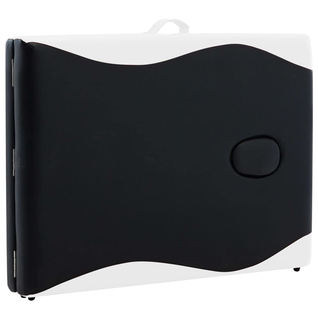 Massageliege Klappbar 2-Zonen Aluminiumgestell Schwarz und Weiß,Gesundheit & Schönheit,Körperpflege,Massage & Entspannung,Massagetische,Schwarz,15.2 kg-110228