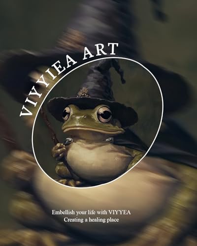 Image of VIYYIEA Vintage Gold Framed Wall Art for Living Room,【Wizard Frog】-(16L x 12W)