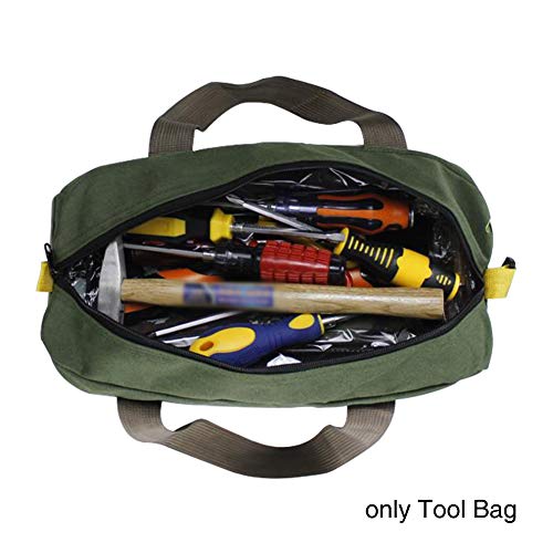 Emvanv Canvas Tools Bag, Heavy Duty Wide Mouth Tool Storage Bag Handbag Tote With Large Capacity For Wrenches, Screwdrivers, Pliers,Nails #TOP3