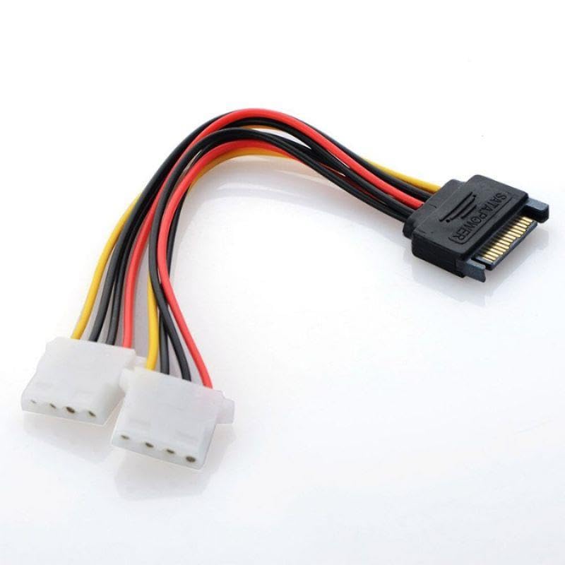 30 cm 15 pin sata erkek to 2x 4 pin dişi molex kablo 15 pin erkek 2x 4 pin dişi molex 30 cm sata kablo
