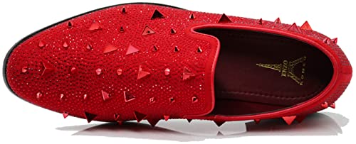 Image of SPK24 Men Vintage Spikes Sparkle Formal Tuxedo Stage Fashion Slip On Loafer Dress Shoes