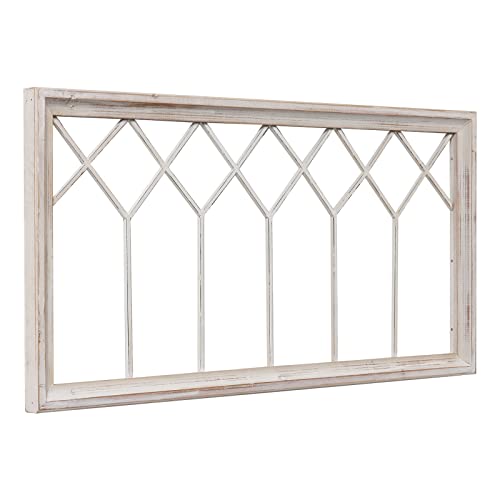 Sintosin Rustic Wood Window Frame Wall Decor 40 x 20 inches, Hanging Washable White Farmhouse Faux Windows Frames for Walls, Decorative Wall Art for Living Room Bedroom Hallway Christmas - Image 8