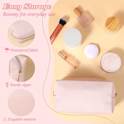 8 Pcs Makeup Bag Pu Leather Cosmetic Pouch Waterproof Small Toiletry Bag Portable Cosmetic Organizer Water Resistant Storage Purse for Lady Women Daily Storage Travel Organizer3