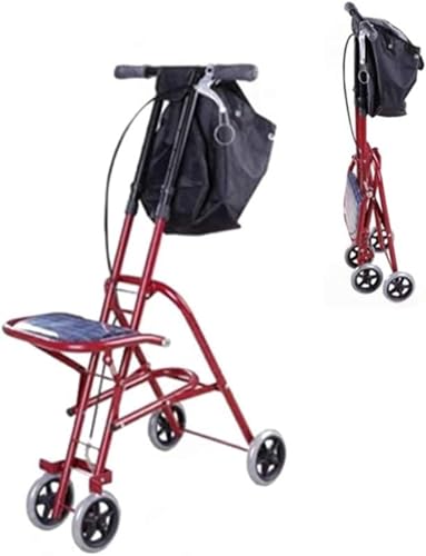 移動補助旅行補助具、操作が簡単な軽量歩行器ウォーカー、シート/バッグ/4輪付き、のいない障害者や高齢者用、食料品トロリー 折りたたみショッピングカート シート付き台車