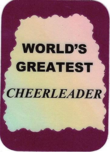 Set of 3 4323 Sports 3" x 4" Refrigerator Magnets Kitchen Decor Gifts World's Greatest Cheerleader Saying Individually Created Artfully Crafted Gifts Cheer Leader Pom Poms Mega Phone Yell Loud Team image 2