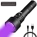 TATTU U2 Linterna UV 395nm Luz Ultravioleta recargable 10W Lámpara negra LED con Cable de Carga micro USB