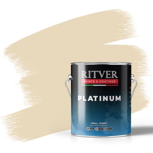 Ritver 3.6 Litre Silk Emulsion Paint for Home Decor Premium Interior Wall Paint for Smooth Finish & Modern Wall Decor Premium Low Odor Home Wall Paint - Desert Beige